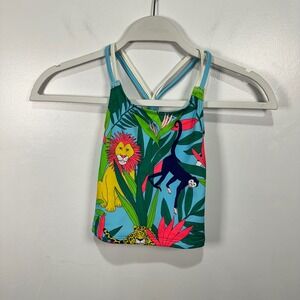 Boden Kids‎ Swim Top Jungle Animals Lion Monkey Cheetah Size 5-6Y
